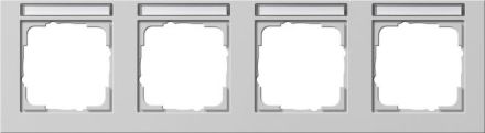 Gira 109437 4f horizontal BSF E2 grey cover frame