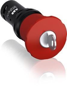 ABB Stotz-Kontakt CE4K1-10R-02, emergency stop button Compact 40mm key release 2NC CombiLine-Compact, 1SFA619552R1051