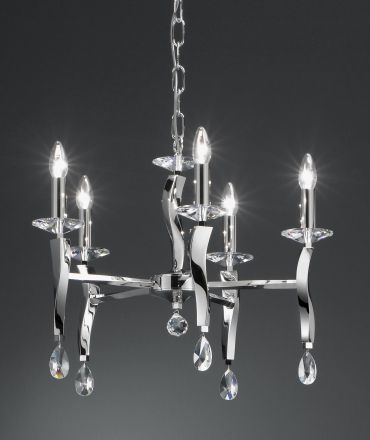 Brumberg 859055 pendant light, chrome E14, 5x40W max.