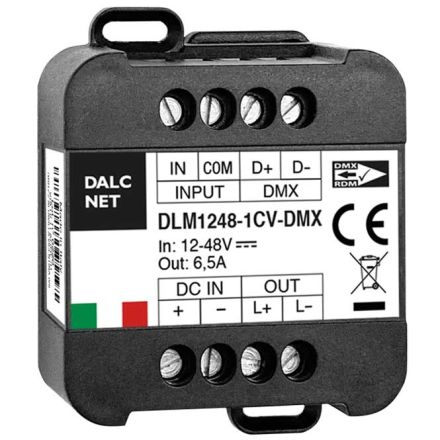 DALCNET DLM1248-1CV-DMX DMX LED dimming actuator CV | 1-gang, 6.5 A, UP