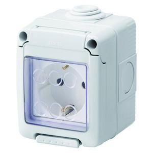 Gewiss GW27844 System socket 2P+PE 16A DE IP55 surface-mounted housing