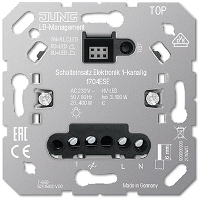 Jung 1704ESE switch insert electronic, 1-channel, with extension input