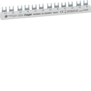 Hager KDS463A 12 Mod. 63A L1L2L3N phase rail
