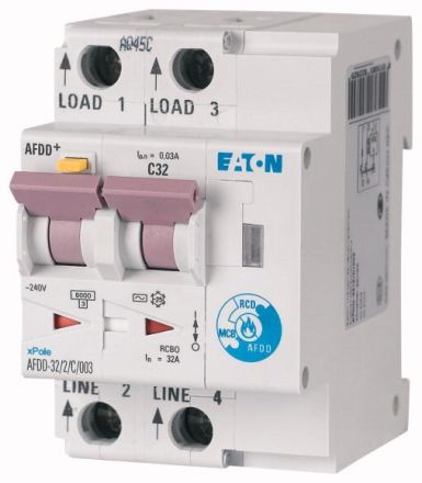 Eaton AFDD-32/2/C/003-A C32A 2-pole 0.03A Type A fire protection switch, 187234