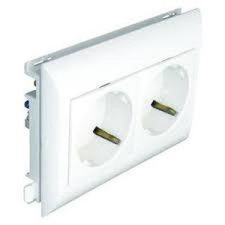 EFAPEL BLOCK 2 SAF EARTH SOCKETS(SCHUKO)L75-4 MOD WH
