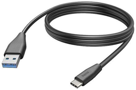 Hama 201597 charging cable, USB-C - USB-A, 3 m, black USB charging cable
