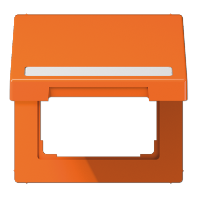 Jung LS990BFNAKLO hinged cover with return spring, with label field, thermoplastic, LS series, orange (for ZSV)