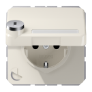 Jung CD1520NAKLSL SCHUKO socket, 16 A 250 V ~, integrated increased contact protection, SAFETY+, hinged lid, with safety lock, thermoplastic, CD series, white