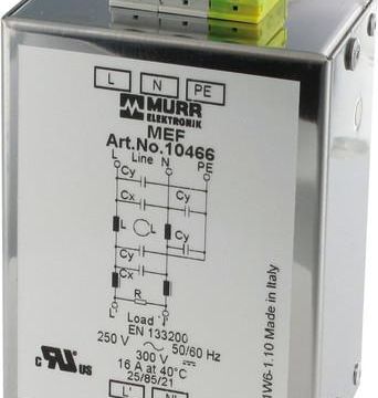 Murrelektronik 10472 1-phase 2-stage I:10A U:250 VAC/300 VDC MEF mains interference filter