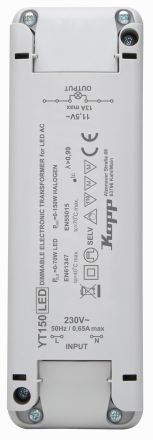 Kopp 202515098 safety transformer 0-150W 11.5V white 173x54x33mm