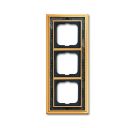 Busch-Jaeger 1723-833 cover frame, 3-way frame polished brass decor anthracite