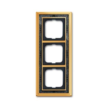 Busch-Jaeger 1723-833 cover frame, 3-way frame polished brass decor anthracite
