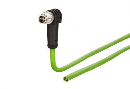 METZ CONNECT 10.0m M12 connector angled 8-pin 135° connection cable, 142M2XB0100