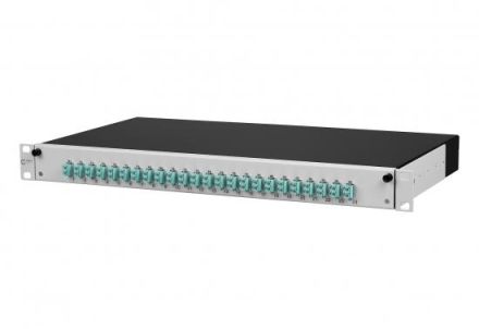 METZ CONNECT 24xLC-D OM3 1HE/24gr 48Pgt 24Kup aqua LWL patch panel OpDAT slide, 1502657724-E