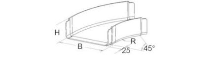 Niedax KPC80.150/P GFK-45° for KP 80x150mm Polyester bend
