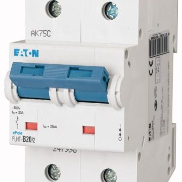 Eaton PLHT-B20/2 circuit breaker, 20A, 2p, B-Char , 247998