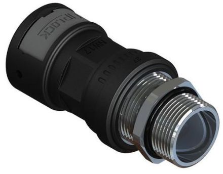 Fränkische Rohrwerke 4890697020 AZPA-17MB-BL2 black metal metric L strain relief