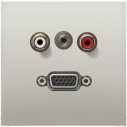 Jung MAES1072 Multimedia connection system Cinch audio / mini jack 3.5 mm / VGA, LS series, stainless steel