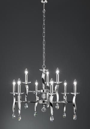 Brumberg 859059 pendant light, chrome E14, 9x40W max.
