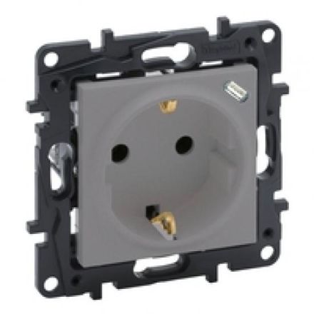 Legrand 864327 SCHUKO socket Niloe Step with USB-C aluminum, (aluminum)
