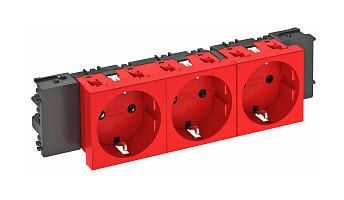 OBO Bettermann STD-D0C SRO3 0° 3-way socket SCHUKO, 6120388