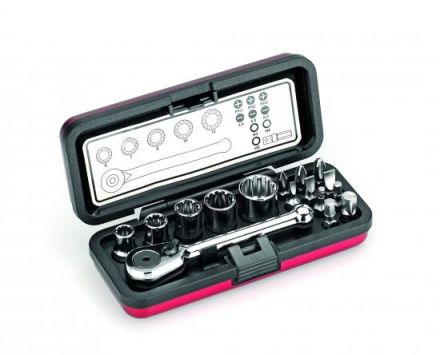 Cimco 113156 16-piece socket wrench bit box
