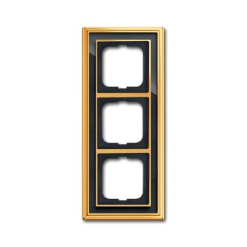 Busch-Jaeger 1723-835 cover frame, 3-way frame polished brass anthracite