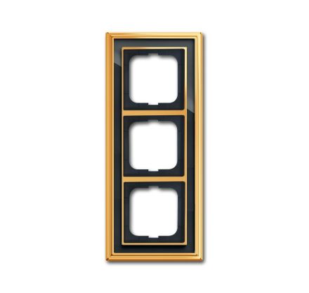 Busch-Jaeger 1723-835 cover frame, 3-way frame polished brass anthracite