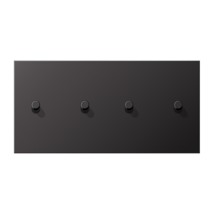 Jung AL12-250DR01 cover with rocker arm, cylinder, 2-way, 2 x 2 rocker arms, horizontal, series LS 1912, dark (painted aluminum)
