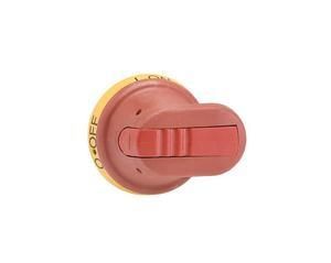 ABB Stotz-Kontakt OHY45J6E311, pistol grip red-yellow 45mm shaft 6mm IP65 labeling I-0-II, 1SCA022817R2300