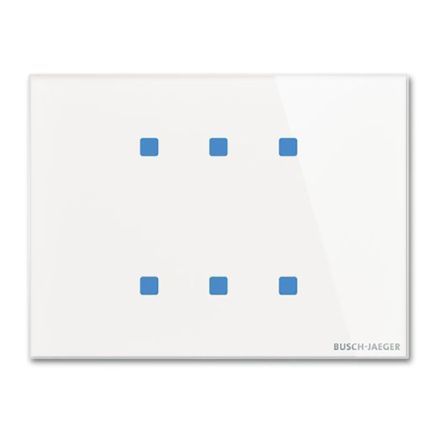 BUSCH-JAEGER TB/U6.8.11-CG KNX push button sensor Standard tacteo | 6-way, horizontal | white glass | 115x86 mm