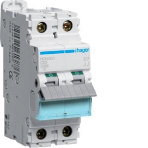 Hager NCN203 circuit breaker 2-pole C3A 10kA 2M