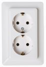 Kopp 917213007 complete 2-way 16A 250V HK02 arctic white SCHUKO socket