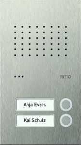 Ritto RGE1810225 Acero pur stainless steel door station audio, 2 WE, stainless steel