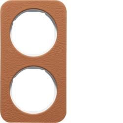 Berker 10122369 frame leather brown/polar white glossy Berker R.1