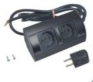 L&S 1583029 Corner double socket black, Black
