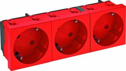 OBO Bettermann 6120129 33° 3-f. 250V 10/16A signal red RAL3001 socket SCHUKO