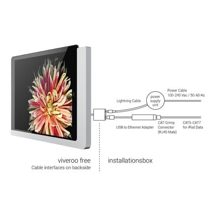 VIVEROO 510120LAN iPad holder free | USB-A, LAN | supersilver | 7.9 inch