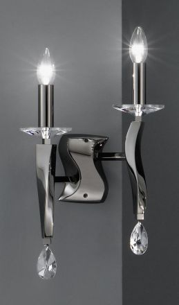 Brumberg 809062 wall light, black chrome E14 2x40W max.