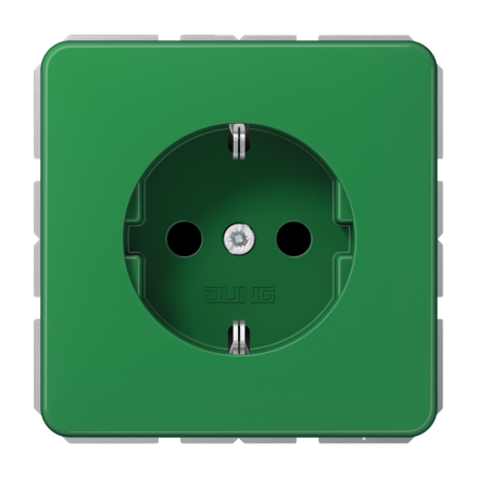 Jung CD1520BFKIGN SCHUKO socket, 16 A 250 V ~, integrated increased contact protection, SAFETY+, thermoplastic, CD series, green (for SV)