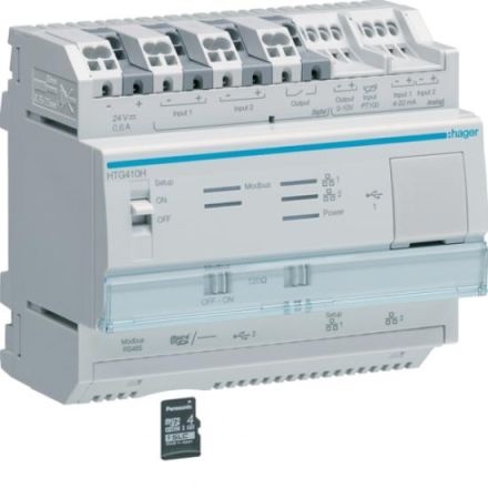 Hager HTG411H energy monitoring server with micro SD card