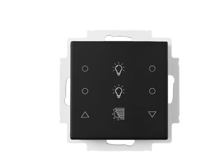 MÜLLER TS 57.21 knx6TS KNX touch sensor | 6-way, 4 x lighting, 2 x shading | jet black | 55x55 mm
