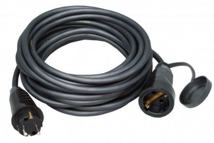 Kopp 140425040 rubber black Schuko extension 25m 3x1,5qmm