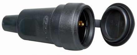 Kopp 181416067 rubber 16A 250V IP44 black SCHUKO coupling