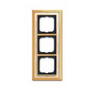 Busch-Jaeger 1723-836 cover frame, 3-way frame polished brass decor ivory white