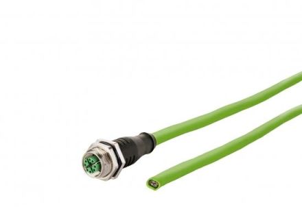 METZ CONNECT M12 socket straight 8-pin 1.0m connection cable, 142M2X20010