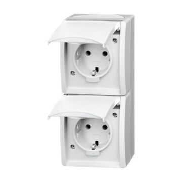 Busch-Jaeger 20-02 EW-54 SCHUKO® socket, 2-way alpine white