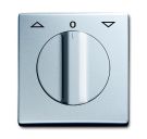 Busch-Jaeger 2142 DR-33 central plate, with rotary handle, with print aluminum silver