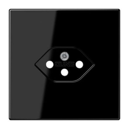 Jung LS1520-13SEVSWPL central plate for socket insert, Switzerland, type 13, Duroplast, LS series, black