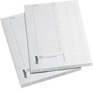 Hager VZ717 labelling sheet